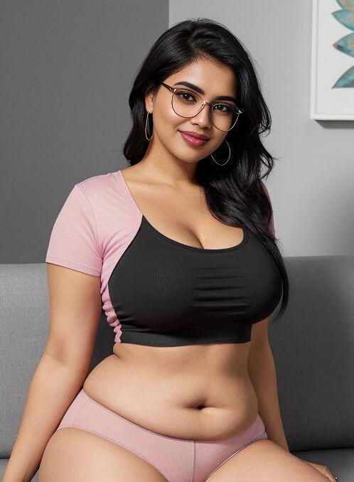 AI Porn Image of Writer Crop Top Art Gallery Black Huge Boobs